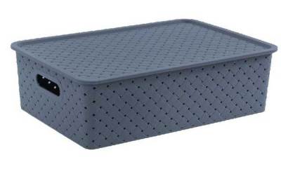 Корзинка "Береста" 7,5л 350х 245х105мм с крышкой (космик) (то)