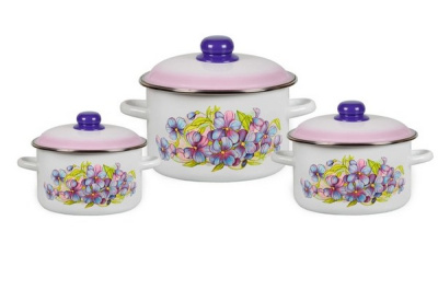 Кастрюля цил. 3,0л бел. Фиалка