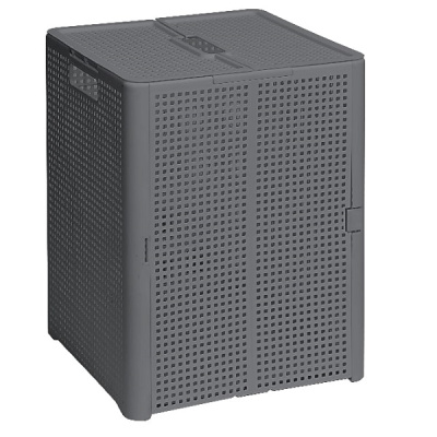 Корзина складная "Лофт" с крышкой 50л (серый) (то)