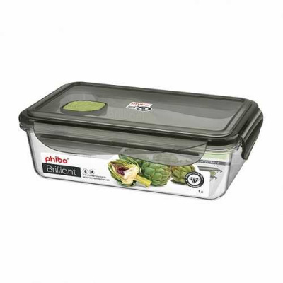 Контейнер для продуктов герметичный с клапаном "BRILLIANT" прямоугольный 1л (то)