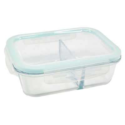 Контейнер стеклянный квадратный 1000мл с пластиковой крышкой