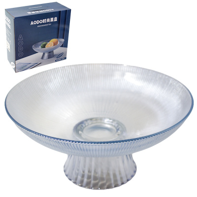 Фруктовница стеклянная на ножке Ø-25см h-12см