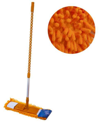 Швабра плоская 40см ГОРОШЕК, металл телескоп ручка 85-125см (лапша)