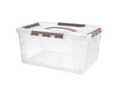 Ящик унив. "GRAND BOX" 390х290х180мм, 15,3л с замками и ручкой коричневый