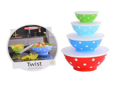 Набор "Миска "Twist" с крышкой (4шт) (то)