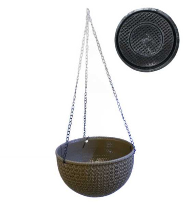 Кашпо для цветов подвесное ПЛЕТЕНКА диаметр 13см 2.8л