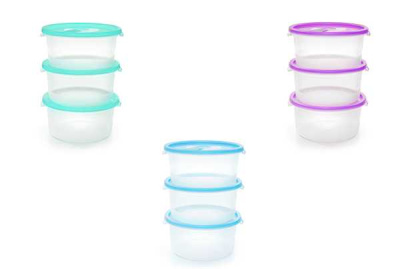 Комплект контейнеров для СВЧ (3шт) 3+0,8л круг. с клапаном (то)