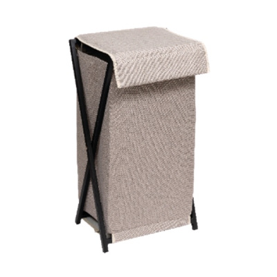 Корзина складная для белья "Элит" 360х265х650мм (серо-бежевый/черный)(хпп) (то)