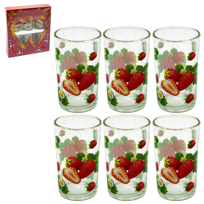 Стаканы 170мл*6шт КЛУБНИКА