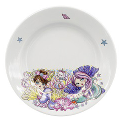 Тарелка мелкая диам. 200 мм Гладкий край Русалочки (фарфор)