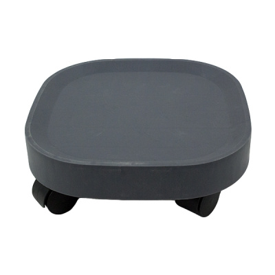 Подставка для цветов на колесах, 25см (цвет серый)