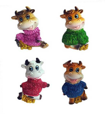 Магнит декоративный ДОВОЛЬНЫЕ БЫЧАТА 7*4см