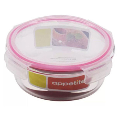 Контейнер стекл круг 620мл роз ТМ Appetite