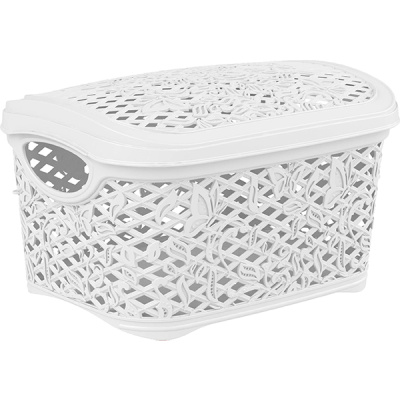 Корзинка прямоугольная Fiori 3,3л (с крышкой) белое облако (то)
