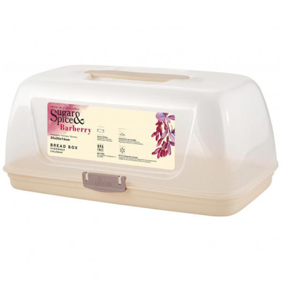 Хлебница Barberry 35х20х16см с защелк. и ручкой шампань (то)