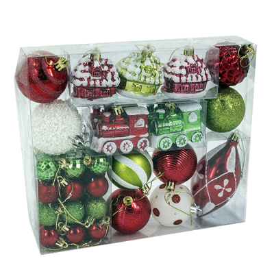 Шары елочные + елочные игрушки, 40шт