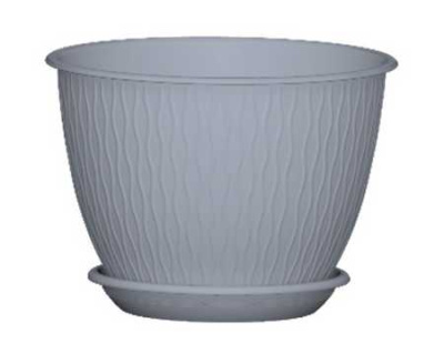 Горшок "Корсика", D19, с поддоном 2,4л серый муссон (то)