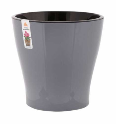 Горшок цв. для орхидеи 5л "Лея" двойной (серый)(то)