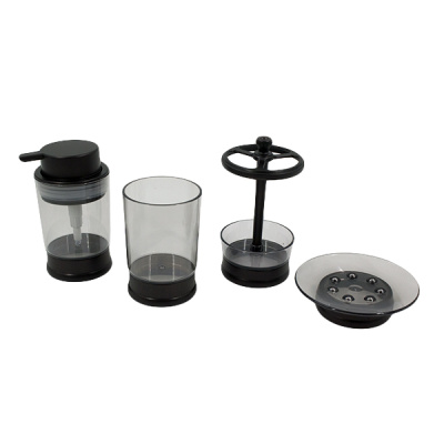 Набор для ванной комнаты (стакан, подставка для зубных щеток, дозатор для жидкого мыла,мыльница)