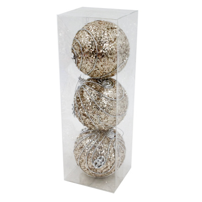 Шарики елочные 8см набор 3шт 