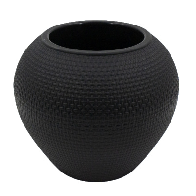 Кашпо пластиковое СФЕРА Ø-13см h-18см черный