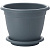Горшок для цветов Aphrodite 210мм, 2,9л с подставкой №4 серый (то)