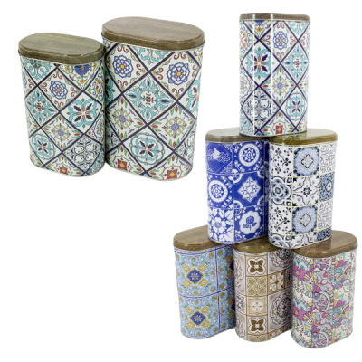 Набор банок для сыпучих продуктов 2шт (11*7*18см и 13*8*20см)