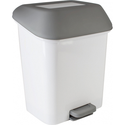 Контейнер для мусора 15л Step с педалью белый (то)