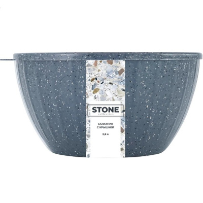Салатник STONE 2,8л (с крыш.) темный камень (то)