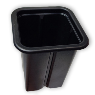 Горшок для рассады пластиковый квадратный V230, 70х70х80 мм, черный, 10 шт