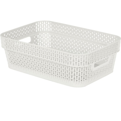 Корзина прямоугольная Ajur 3л (271х183х87мм) белое облако (то)