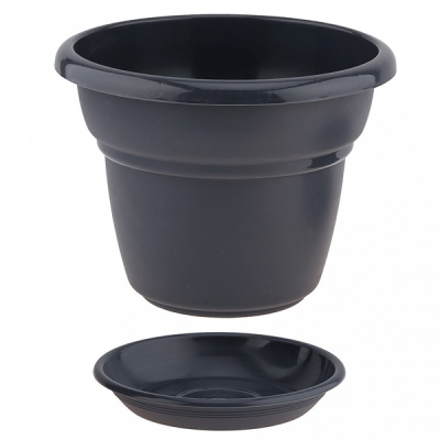 Горшок "Милано", D25, с поддоном 4,5л антрацит