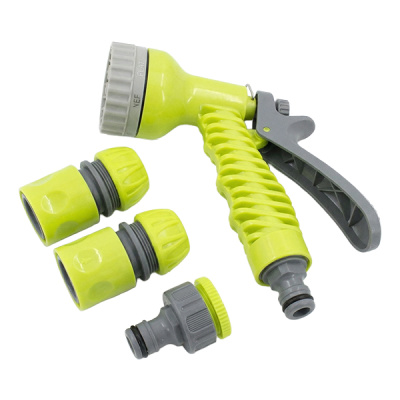 Распрыскиватель для шланга пистолетный + доп насадки (пластик)