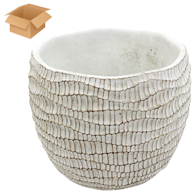 Кашпо керамическое ДЮНЫ светлое 18*18*15см