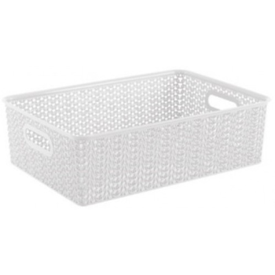 Корзинка "Вязь" 7,5л 350х245х105мм (белый) (то)