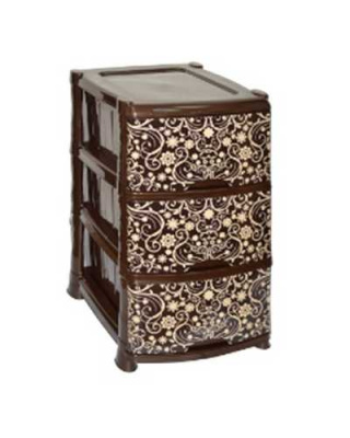 Комод 3-х секц декор ЭЛЕГАНТ ТЕМНЫЙ 39х47х75см (то)