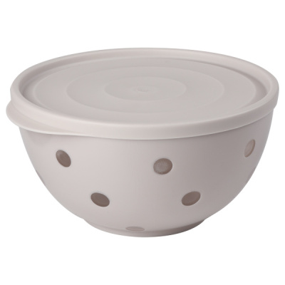 Салатник двухцветный Sens 1,4л с крышкой (платина) (то)