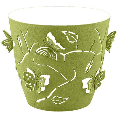 Горшок для цветов Plast Team Butterflies 5,3л D225мм круглый зеленое яблоко (то)