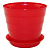 Горшок Лаура 0,7л с поддоном Красный