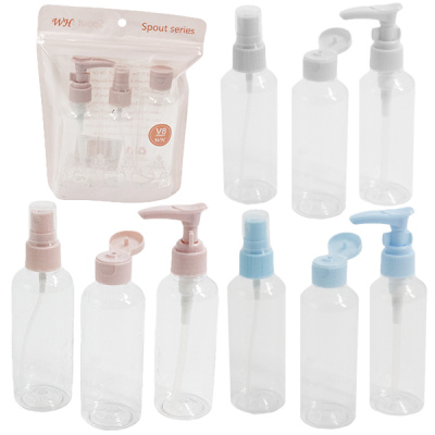 Дорожный набор для коcметики 3шт (флакон-дозатор 80мл, флакон-распылитель 80мл, флакон) пластик