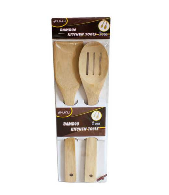 Лопатка с ложкой кулинарные, бамбук, 30см
