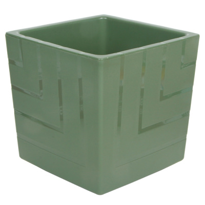 Горшок Квадро 1,2л с цв. вкладкой Нефрит