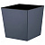 Горшок для цветов London CUBE 22л c дренажной вставкой вулканический серый