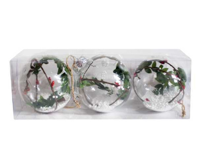 Шары елочные 8см, 3шт 