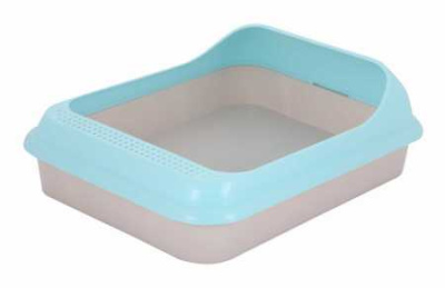 Лоток ALTA "Мур-мяу" для кошек (с бортом) голубой (то)