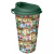 Стакан для горяч. и холодн. напитков с крышкой "ГОРОДСКИЕ ДОМИКИ" 550мл (Зеленый) (то)