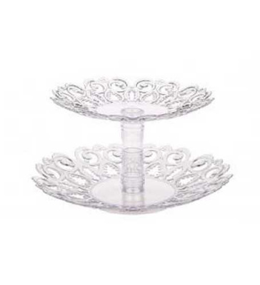 Фруктовница "Мелодия" 2-х ярусная (средняя)(прозрач.)(то)