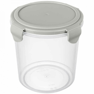 Контейнер для холодильника и СВЧ "SMART LOCK" 1,15л (круглый)Светло-серый(то)