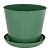 Кашпо круглое 3,3л с поддоном (темно-зеленый)