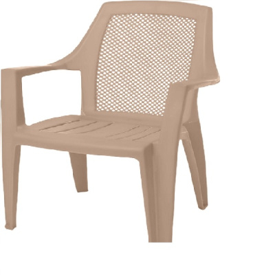 Кресло DeVeranda садовое 580x625x880 мм, квадратная сетчатая спинка, молочный шоколад (то)